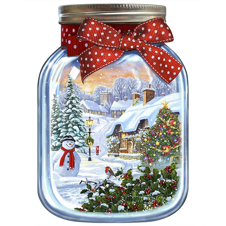 Full Round Diamond Painting - Christmas In A Bottle 40*50CM