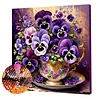 (Framed)Diamond Painting -DIY Round Drill Bouquet in a Glass with Frame(25x25cm)