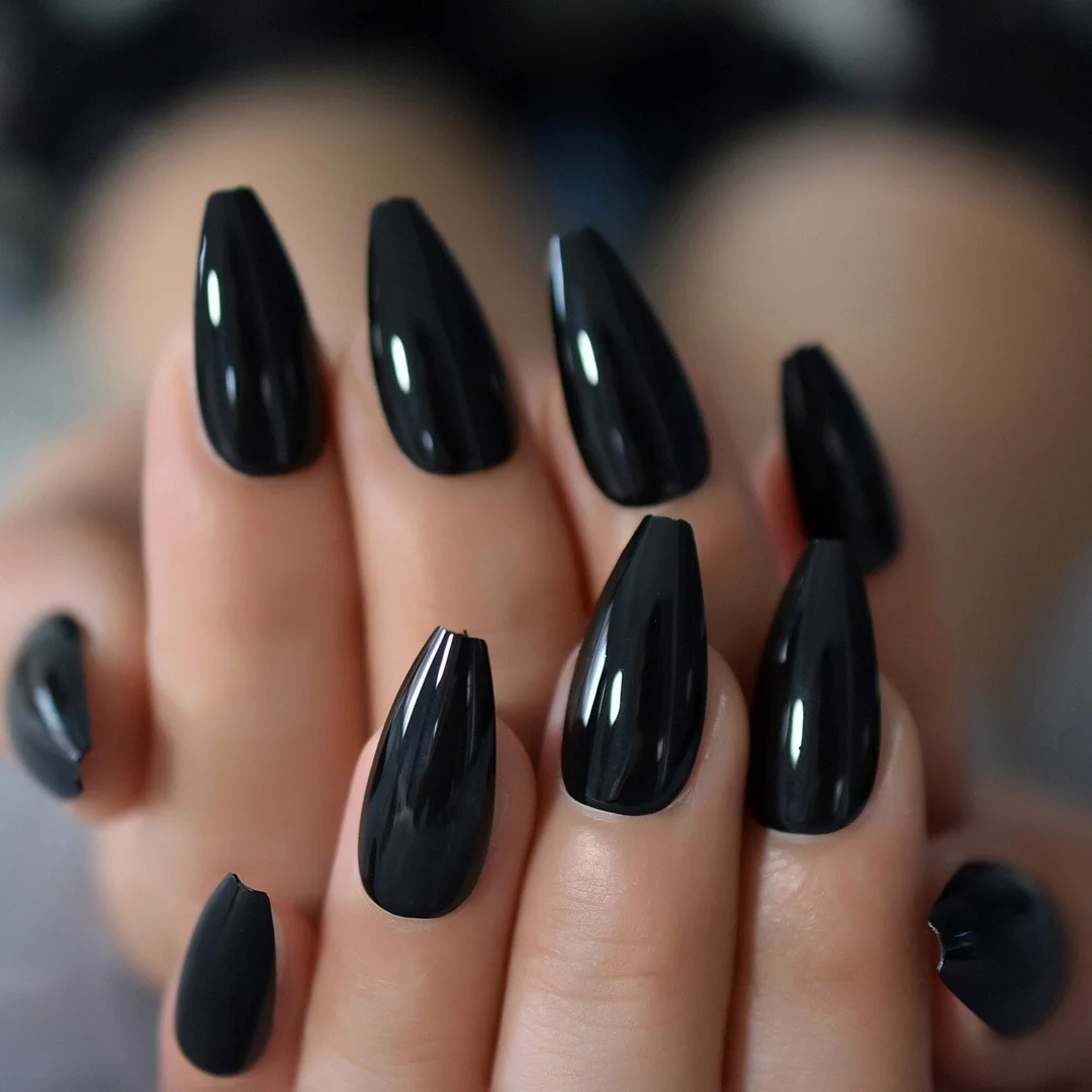 Medium Nails Glossy Manicure Fake Nails Coffin Pure Color Chooseful UV Nails False Fingernails Tips Supplies For Profrssionals-Nail Inspo