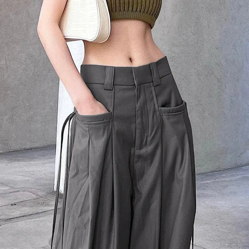 Brownm Y2K Crossover Pleated Pants