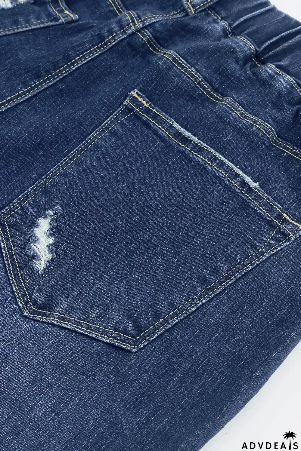 Blue Distressed High Waist Skinny Jeans