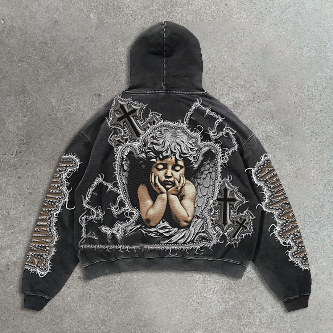 Angel Cross Casual Street Hoodie