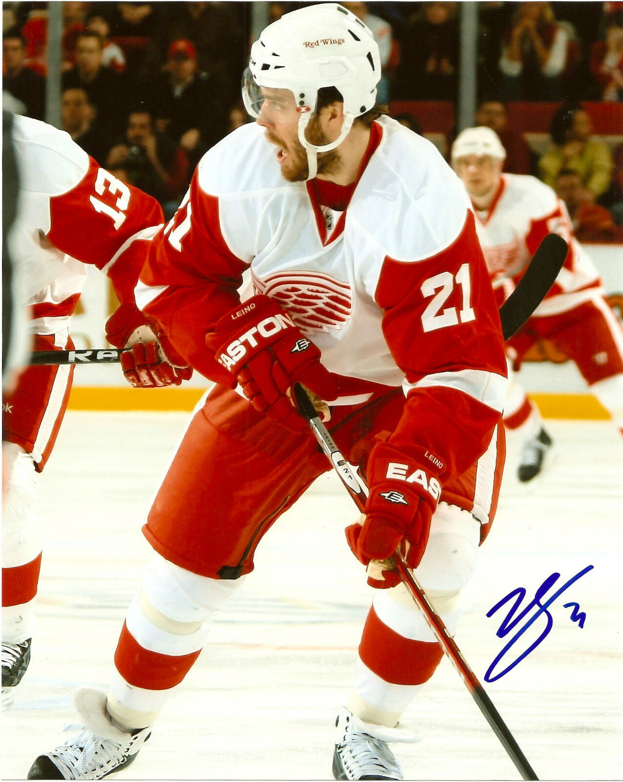 Detroit Red Wings Ville Leino Signed Autographed 8x10 Photo Poster painting COA