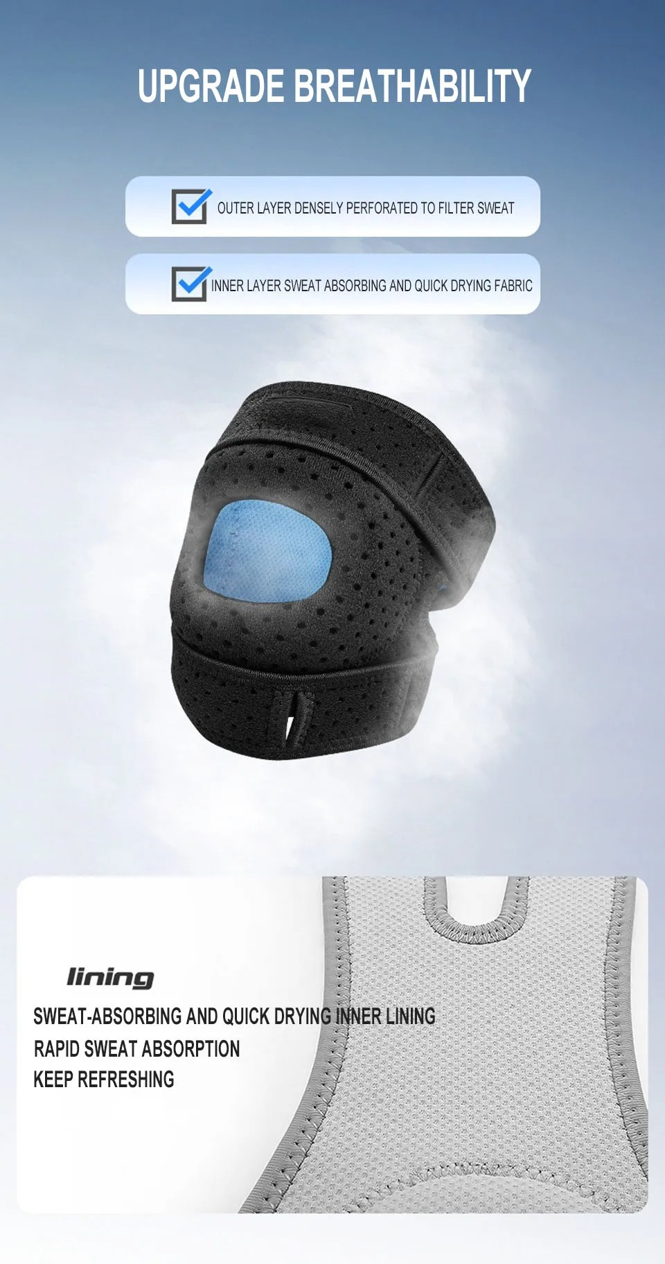 Tegooe Tegooe Patella Knee Brace 1pc - Adjustable Compression Support for Sports Exercise Men Women
