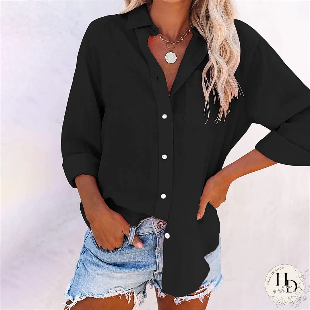 Camisa de manga larga con botones y espalda descubierta