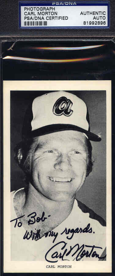 Carl Morton Autograph 1973 Team Issue Photo Poster painting Psa/dna