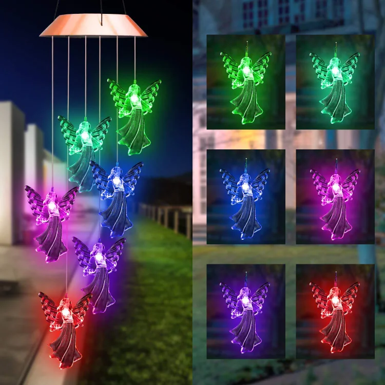 (2PC) Solar Guardian Angel Wind Chime Light - Appledas