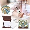 Wooden DIY Peacock Diamond Painting Kit Note Box with 160 Papers for Office Desk