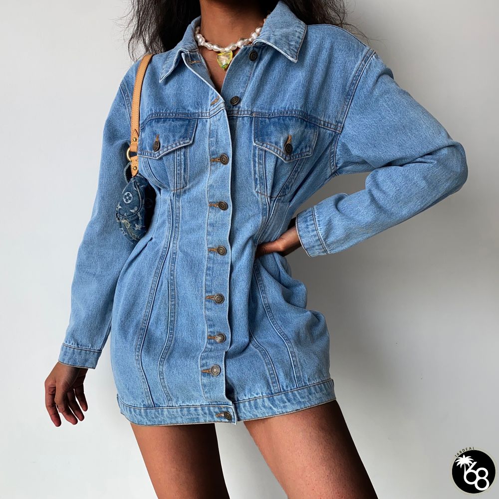 Slim Long Sleeves Denim Dress | 168DEAL
