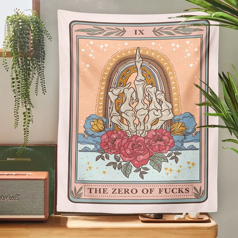Tarot Hippy Skull Tapestry Wall Hanging The audacity Rainbow Eye Tapestries poster Divination Bedspread Beach Mat Home Decor