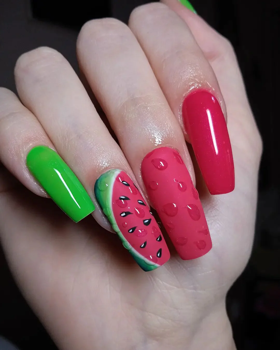 Pin by Emily Rodriguez on nail art | Nails, Watermelon nails, August nails