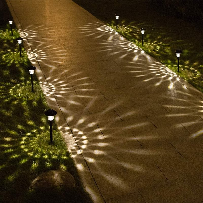 Outdoor Solar Lights 4 Pack Solar Lights Bright Pathway Outdoor Garden Stake Glass Stainless Steel Waterproof Lamp、、sdecorshop