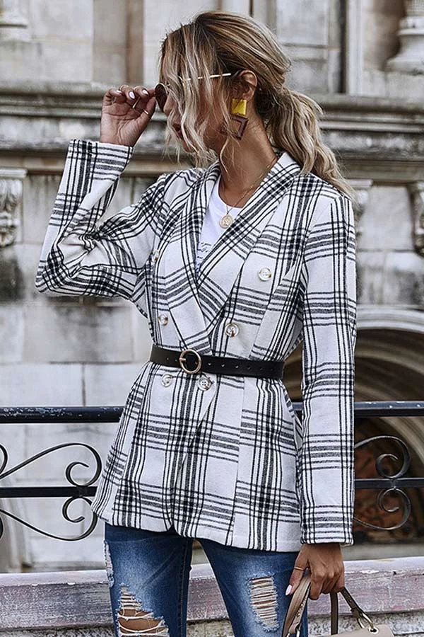 Fashion Casual Plaid Blazer
