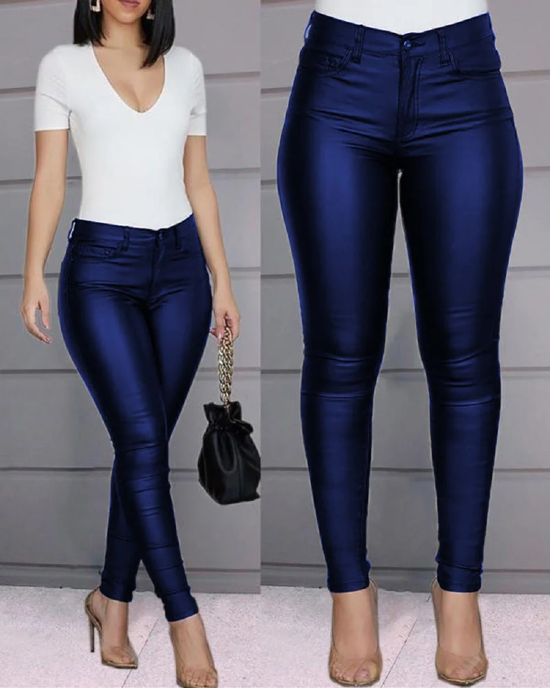 Brownm Autumn / Winter New Wish Burst Solid Color Casual Sexy Little Foot Pants Women's Trousers