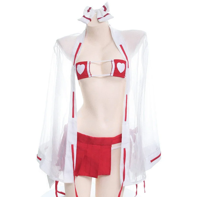 Japanese Love White Red Maid Suit BE1115