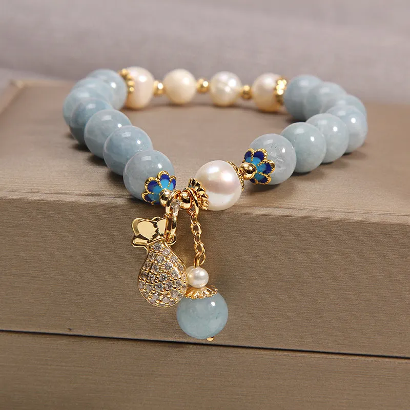Money bag Blue Agate Bracelet