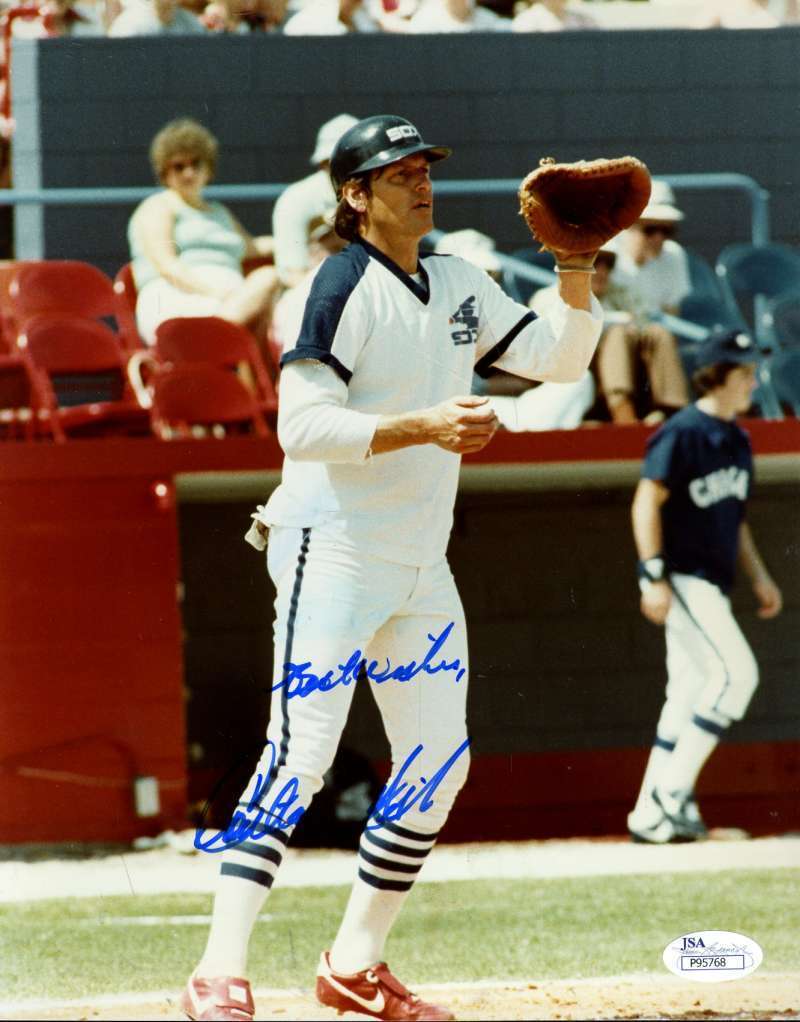 Carlton Fisk Jsa Coa Signed 1/1 Original Image 8x10 Photo Poster painting Authentic Autograph