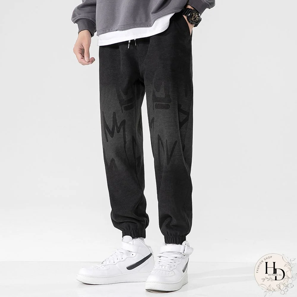 Print Loose Straight Casual Wide Leg Sweatpants