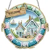 4Pcs Diamond Painting Summer Window Pendants Suncatcher Hanging Kits for Home Porch Farmhouse