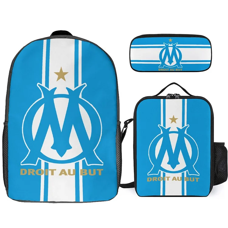 Olympique De Marseille Student Schulranzen Lunchbag Stifttasche Kombination