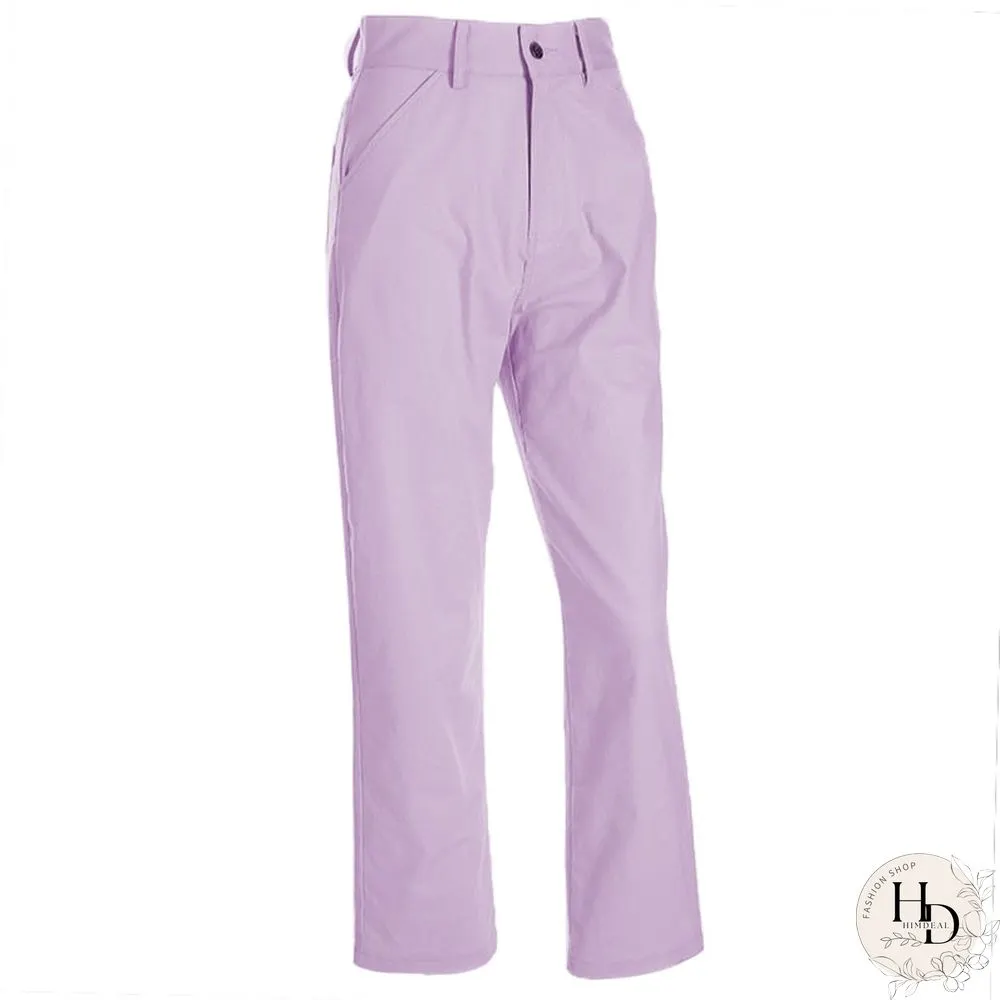Weeekeep Loose High Waist Womens Pants Cotton Full Length Trousers Women Fashion Stretch