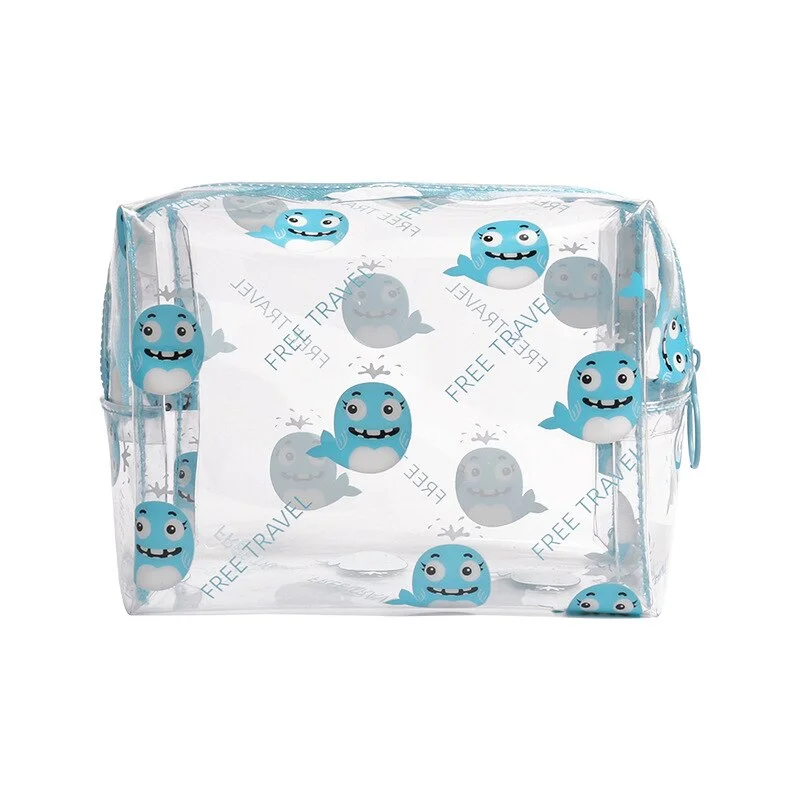 PURDORED 1 Pc Cartoon Cosmetic Bag  Waterproof Zipper  Women Makeup Bag Travel Toiletry Bag Beauty Case  Kosmetyczka  Trousse