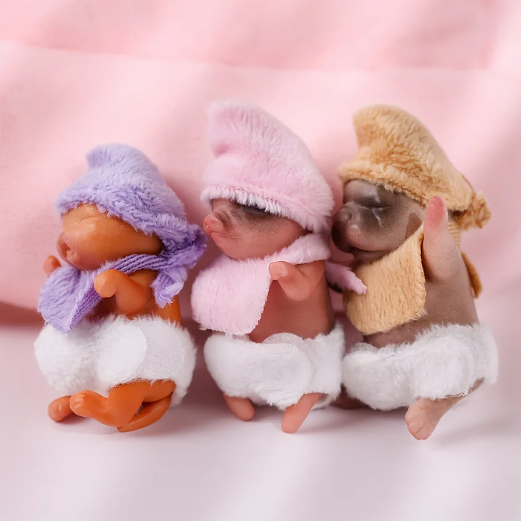 Babeside 2" Soft Chubby Lifelike Animal Toys  Mini Stretchy Realistic Silicone Animals