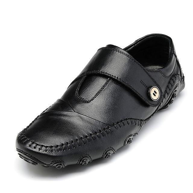 Men's Leather Shoes Cowhide Spring & Summer / Fall & Winter Casual / British Oxfords Breathable Black / Brown / Party & Evening / Party & Evening