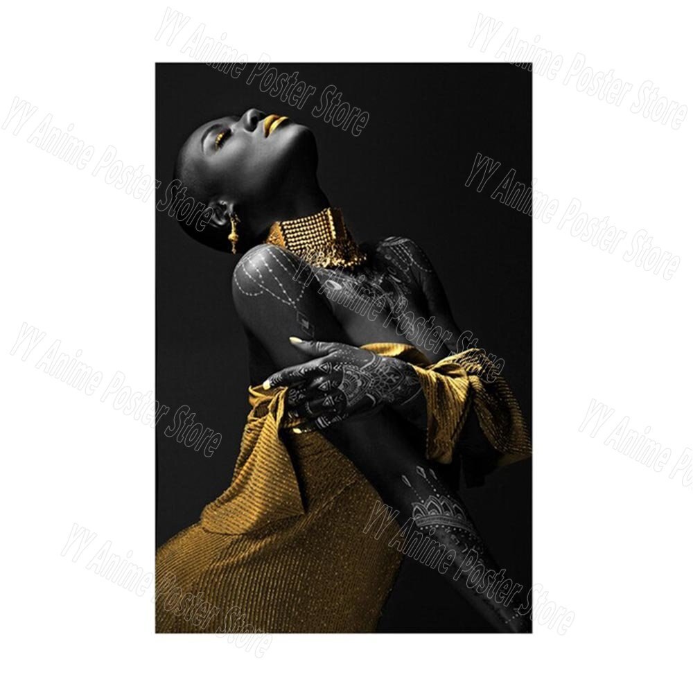 Sexy Figure Art Canvas Paintings African Black Nude Woman Posters and Prints Wall Art Picture for Living Room Wall Decor Cuadros