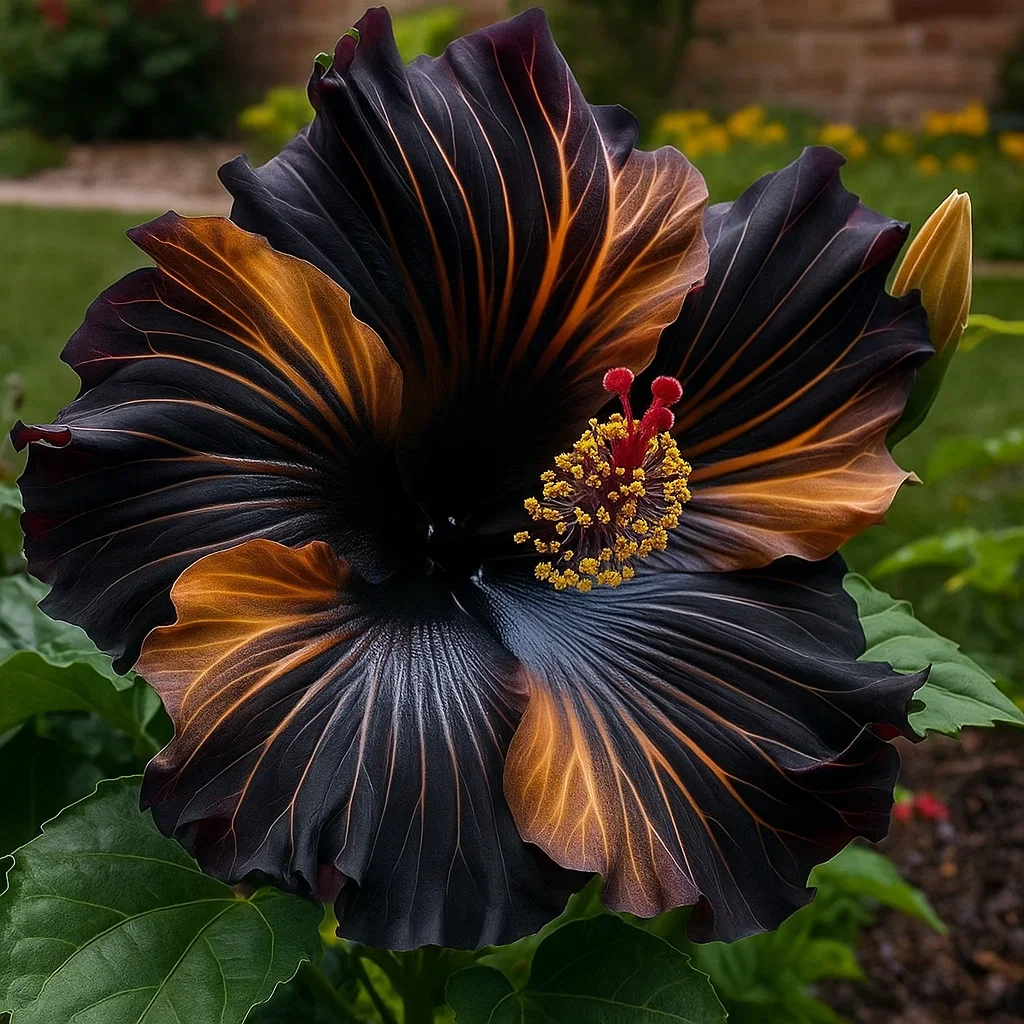 Black and yellow-Double Hibiscus Bulbs
