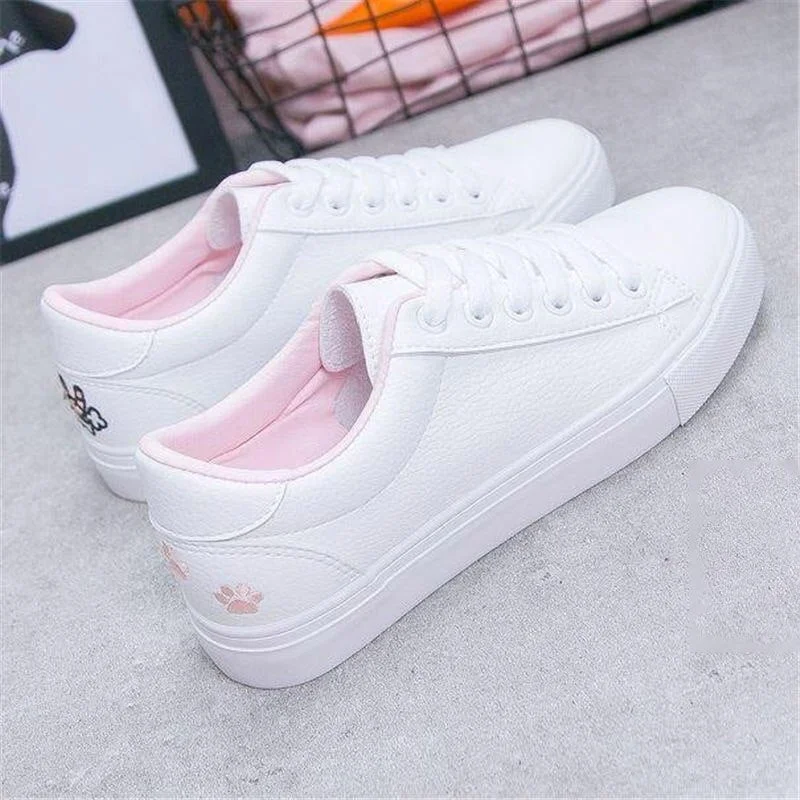 Casual Flats White Women Canvas Shoes Lace-up Ladies White Shoes Woman Sneakers Women Vulcanize Shoes Zapatillas Mujer