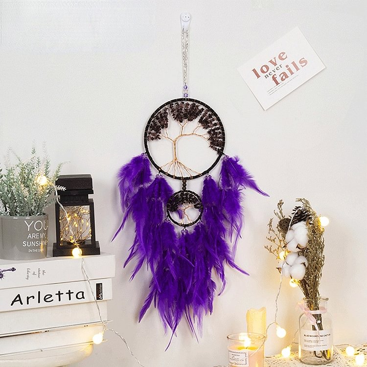 Purple Black Tree of Life Dream Catcher