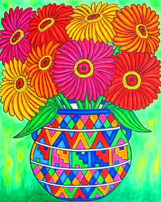

Abstract Colorful Vase Of Flowers – Paint By Numbers - 40*50CM, 501 Original