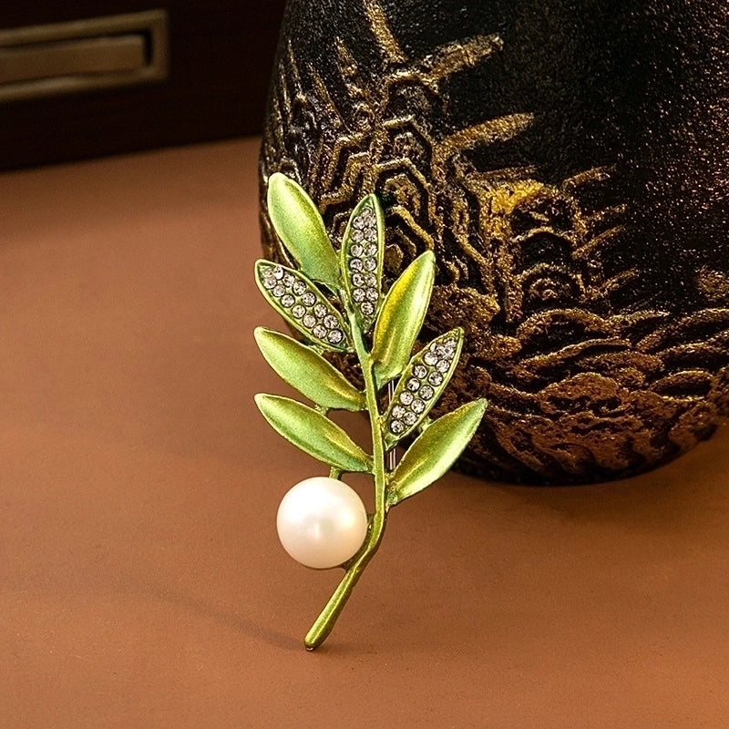 Vintage Style Pastoral Pin Leaf Alloy Plating Women’s Brooches