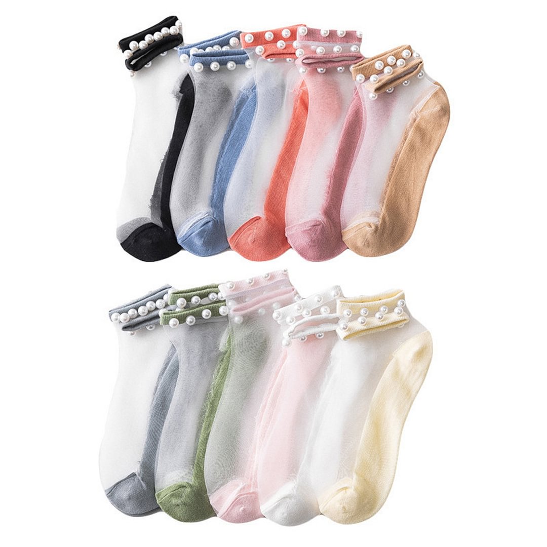 Letclo™ Pearl Transparent Socks (Buy More Save More) letclo Letclo