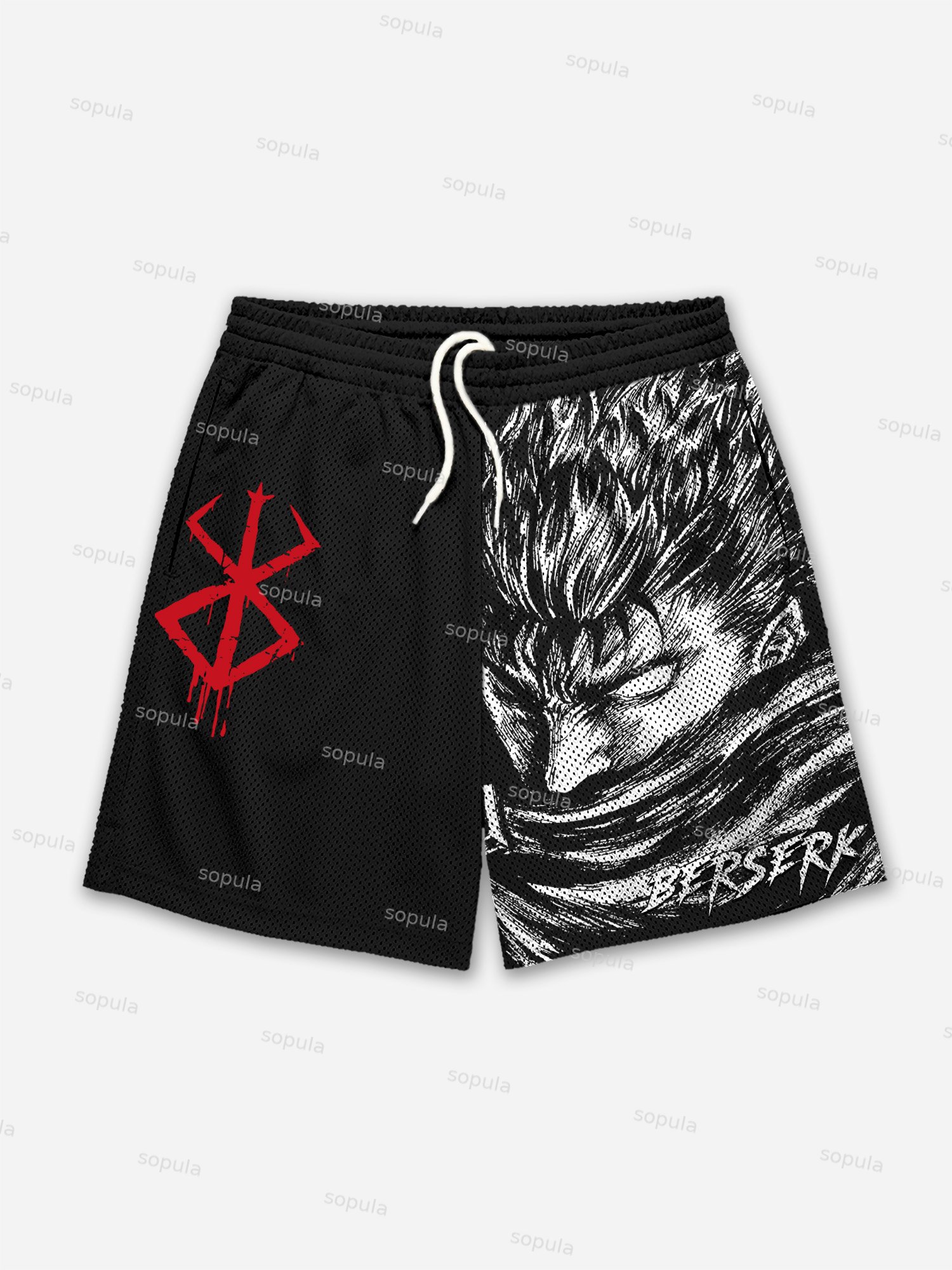 Berserk Comics Print Mesh Shorts - SOPULA
