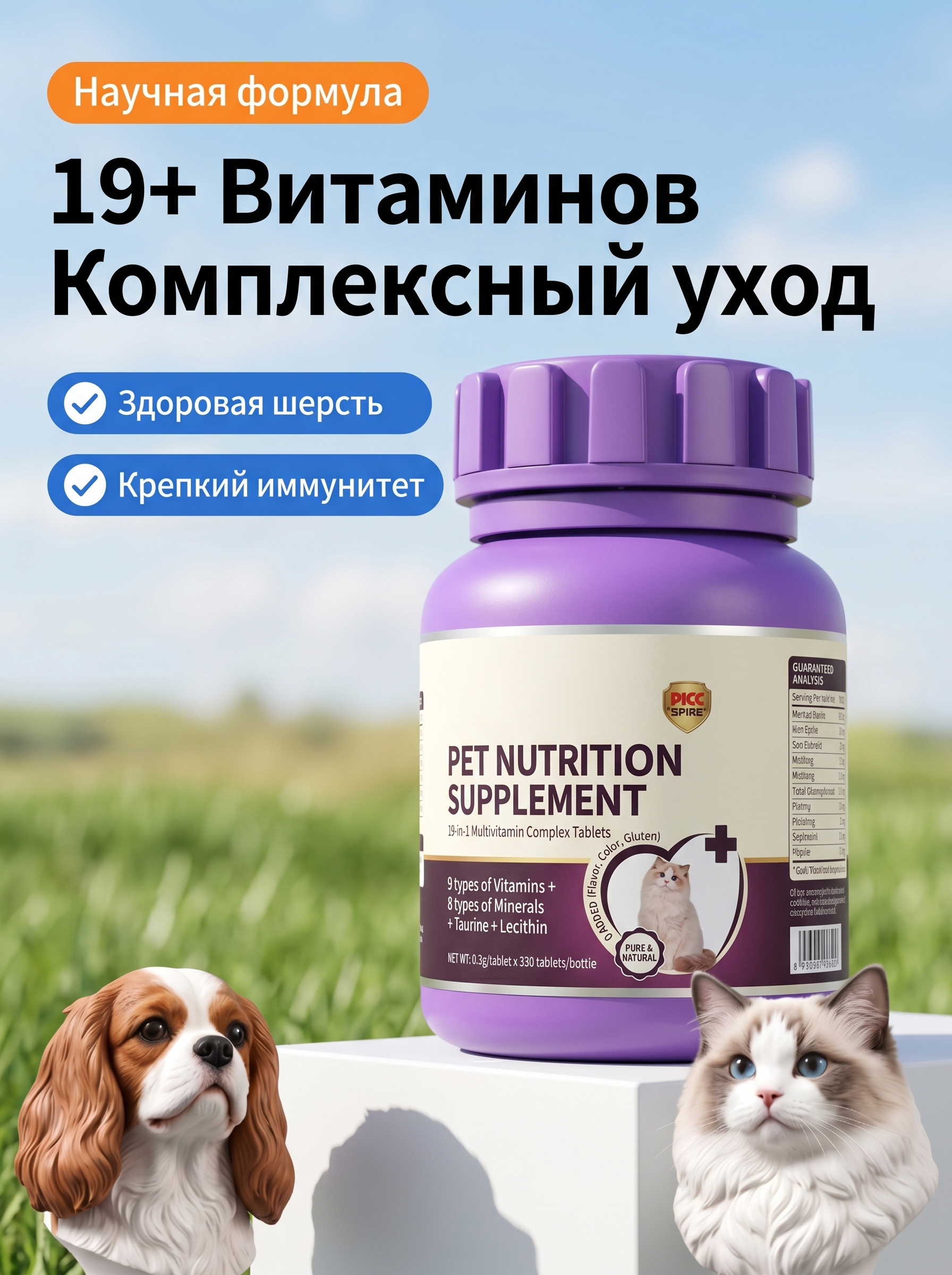 GOPET&reg;19 Комбинированные питательные микроэлементы, необходимые кошкам и собакам