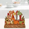 Veilleuse automnale DIY acrylique diamant&eacute;e pour adultes d&eacute;butants lampe de table en diamant avec base en bois pour femme bureau homme d&eacute;coration de table de chambre