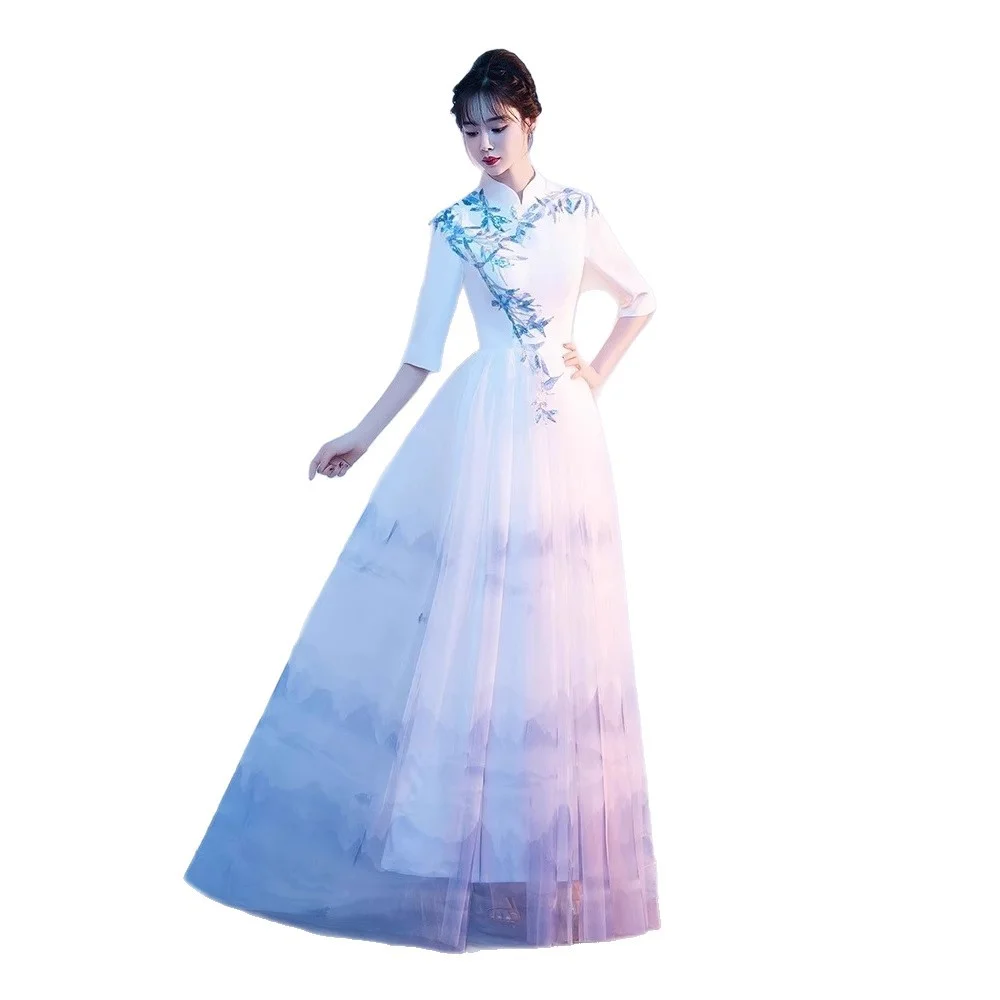 Nigikala Chinese-Style Lead Performance Suit 2025 New Big Choir Conductor Dress Host Guzi Competition Performance Suit