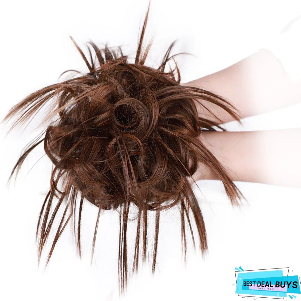Rubber Band Chemical Fiber Wig Ring Chicken Tail Hair Ring Fluffy Curly Hair Ring