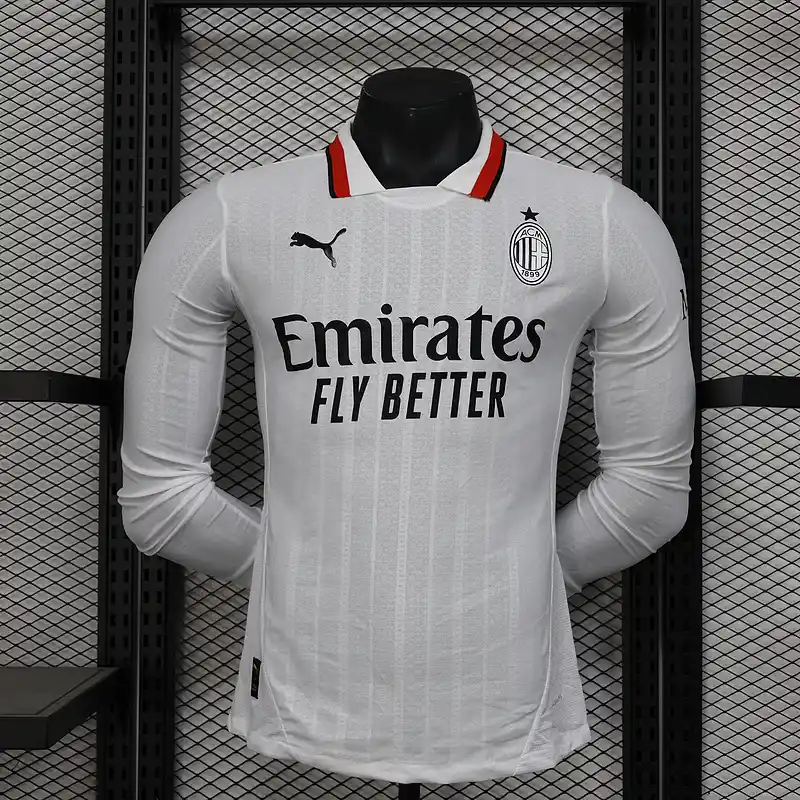 24/25 Players AC Milan Long Sleeve Soccer Jersey Away