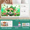 Yak Diamond Art Monthly Flip Tabletop Calendar January 2027 - December 2028 Small Desktop Calendar Planner 24 Months for Living Room Bedroom Office Desk Gift Giving