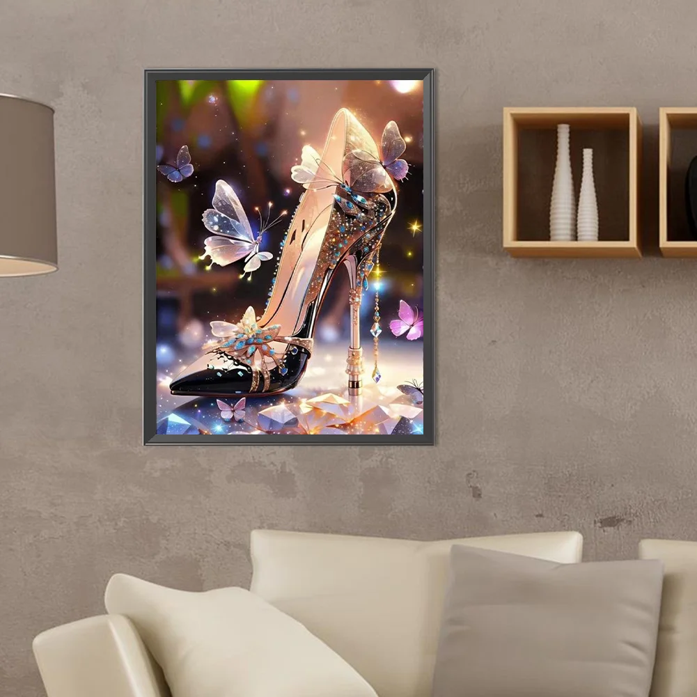 Diamond Painting - Full Round Drill - Butterfly High Heels(Canvas|30*40cm)