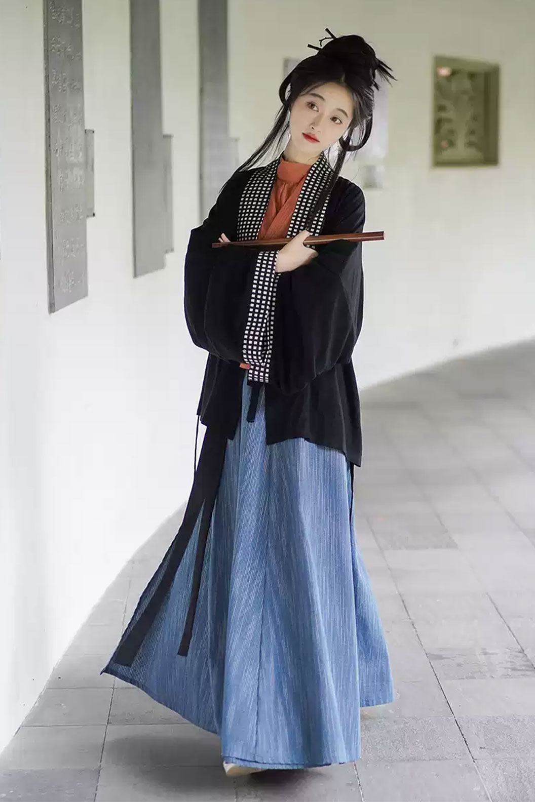 Wei Jin dynasty hanfu beyond mountains modernized cotton unisex ruqun shirt - xishanwai 西山外 Stupa Stones