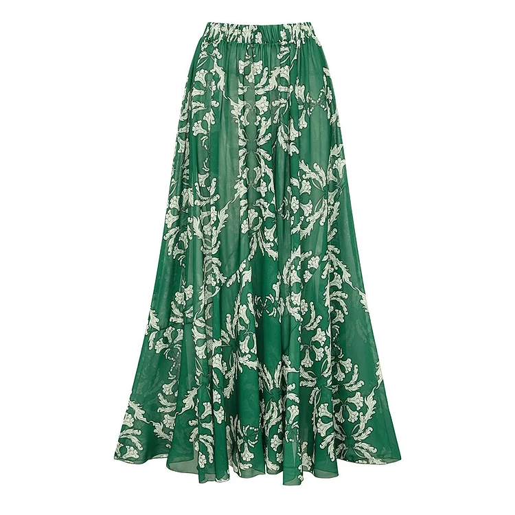 Sling Underwired Shirring Printed One Piece Swimsuit and Skirt