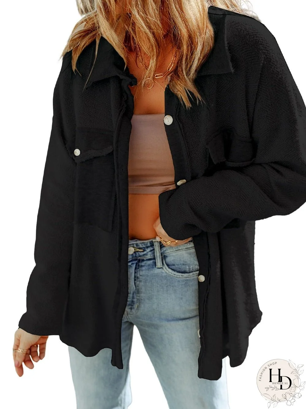 Solid Color Long Sleeve Jacket