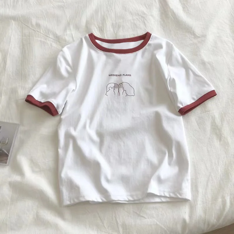 Brownm Brownm Slim Short-Sleeved T-Shirt Women 2024 Summer New Bottom Shirt Students Casual Korean Version Jacket Women's Wear