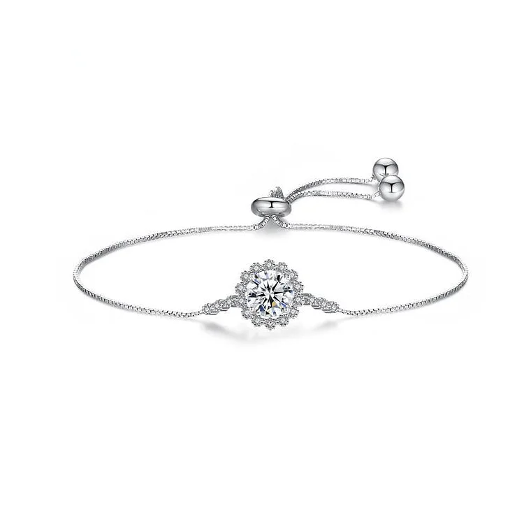 1 Carat D Color Moissanite 925 Sterling Silver Sparkling Heart  Bracelet