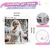 White Dressed Beauty Partial Drill Diamond Painting Kit 30x30cm