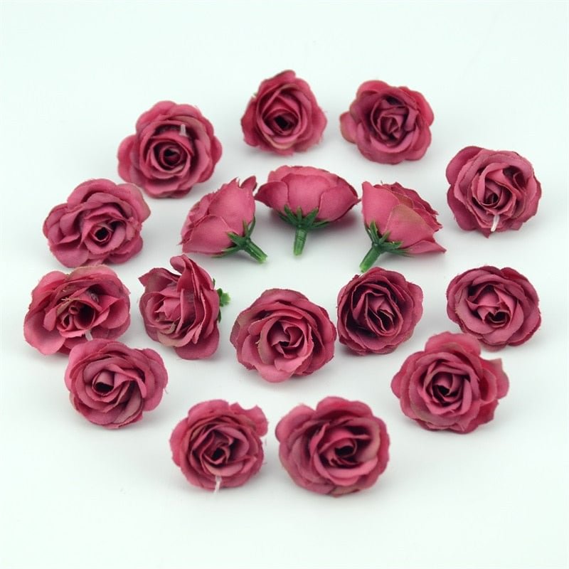 10/50/100pcs 2.5cm Mini Silk Artificial Rose Flower Heads For Wedding Party Home Decoration DIY Accessories Fake Flowers Craft